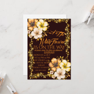 Invitation de baby shower Editable Une Petite Fleu