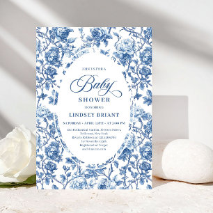 Invitation de baby shower élégante avec toile de J