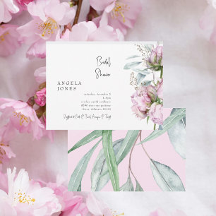 Invitation de Baby Shower Élégantes Pivoines Roses