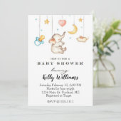 Invitation de baby shower éléphant mignon (Debout devant)