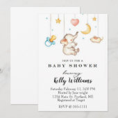 Invitation de baby shower éléphant mignon (Devant / Derrière)