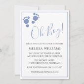 Invitation de baby shower empreinte de pied Oh Boy (Devant)