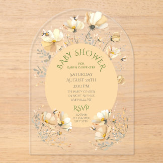 Invitation de Baby Shower en Acrylique Arc Bee's M