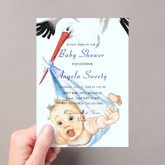 Invitation de baby shower en acrylique drôle avec (In situ (ordinateur de poche))