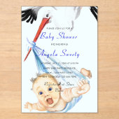 Invitation de baby shower en acrylique drôle avec (Recto)