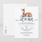 Invitation de Baby Shower en aquarelle avec un nua (Devant / Derrière)