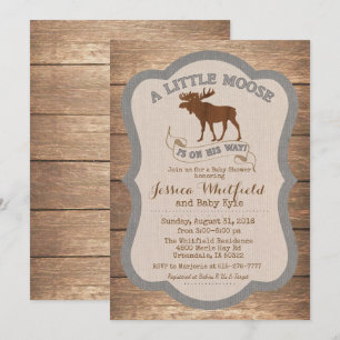 Invitation de Baby Shower en Bois Rustique Cerf