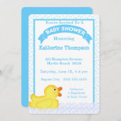 Invitation de Baby shower en caoutchouc jaune (Devant / Derrière)