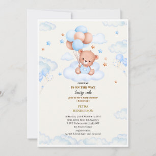 Invitation de baby shower en forme de bleu
