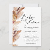 Invitation de Baby shower en laiton Boho Pampas (Devant)