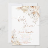 Invitation de Baby shower en laiton Boho Pampas (Devant)