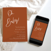 Invitation de Baby shower en terre cuite