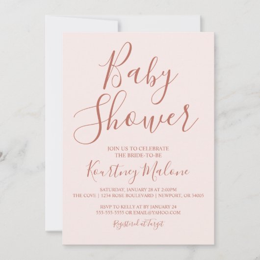 Invitation de Baby shower en terre cuite (Devant)