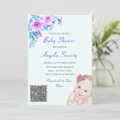 Invitation de Baby shower et de cigognes amusantes (Debout devant)