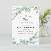 Invitation de Baby shower Eucalyptus frais! (Debout devant)