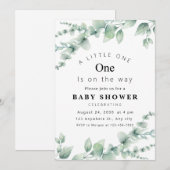 Invitation de Baby shower Eucalyptus frais! (Devant / Derrière)