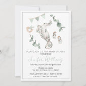 Invitation de baby shower Eucalyptus sans distinct (Devant)
