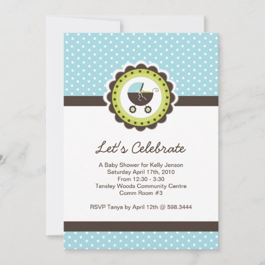 Invitation de Baby shower fantasque (Devant)