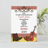 Invitation de Baby shower Fiddle, Casquette & Boot (Debout devant)