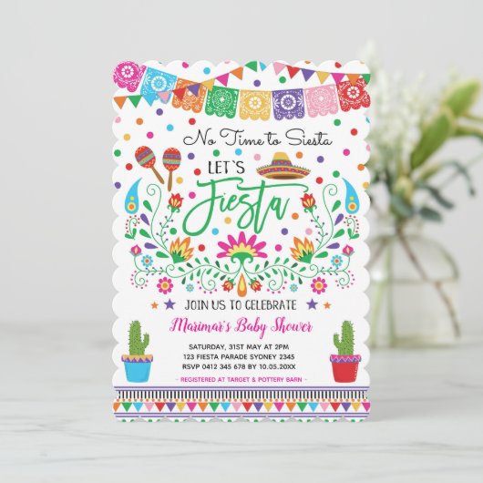 Invitation de Baby shower Fiesta mexicain (Debout devant)
