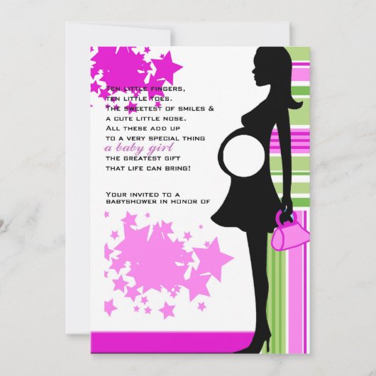 invitation de baby shower fille (Devant)