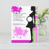 invitation de baby shower fille (Debout devant)