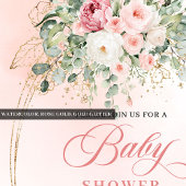 Invitation de Baby Shower Fille à Fleurs de Greene