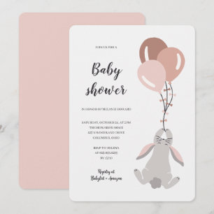 Invitation de baby shower fille avec illustration
