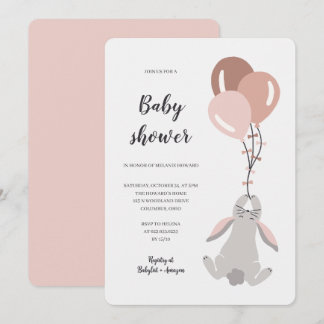 Invitation de baby shower fille avec illustration 