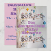 Invitation de Baby Shower Fille en Aquarelle avec  (Devant / Derrière)