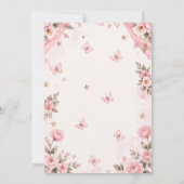 Invitation de Baby Shower Fille Lapin Boho Rose (Dos)