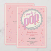 Invitation de baby shower (fille) - Prêt à la pop (Devant / Derrière)