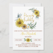 Invitation de Baby Shower Fleur de Tournesol Abeil (Devant)