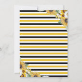 Invitation de Baby Shower Fleur de Tournesol Abeil (Dos)