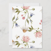 Invitation de Baby shower Fleur sauvage d'aquarell (Dos)