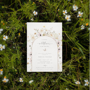 Invitation de Baby shower fleur sauvage Frame