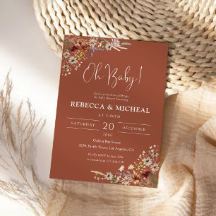 Invitation de Baby shower Fleur sauvage minuscule
