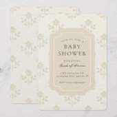 Invitation de Baby Shower Fleurie Imprimée Iris Vi (Devant / Derrière)