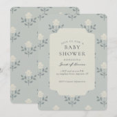 Invitation de Baby Shower Fleurie Imprimée Iris Vi (Devant / Derrière)