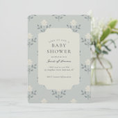 Invitation de Baby Shower Fleurie Imprimée Iris Vi (Debout devant)