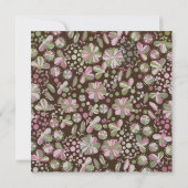 Invitation de Baby Shower Fleurie Rose et Verte (Dos)