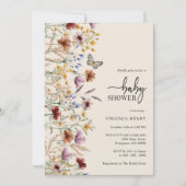 Invitation de Baby Shower Floral Boho (Devant)