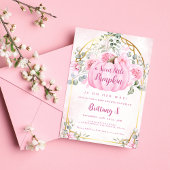 Invitation de Baby shower Floral Citrouille rose