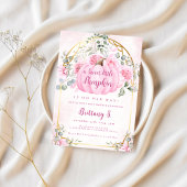 Invitation de Baby shower Floral Citrouille rose