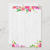 Invitation de Baby shower floral d'agneau et d'aqu (Dos)