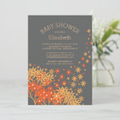 Invitation de Baby shower floral d'automne moderne (Debout devant)