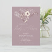 Invitation de Baby shower Floral de Crème Moderne (Debout devant)