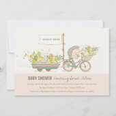 Invitation de Baby shower floral de Hérisson culti (Devant)