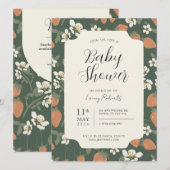 Invitation de Baby shower Floral de la baie d'aire (Devant / Derrière)