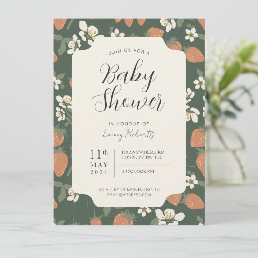 Invitation de Baby shower Floral de la baie d'aire (Debout devant)